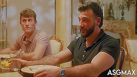 Hoss Kado Sneakily Jerked Off Under Dinner Table, Then Takes Roommates Dick